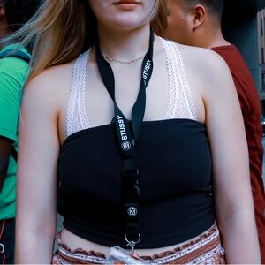 HOLLISTER GREY RIBBED CROPPED BANDEAU TUBE SUMMER TOP